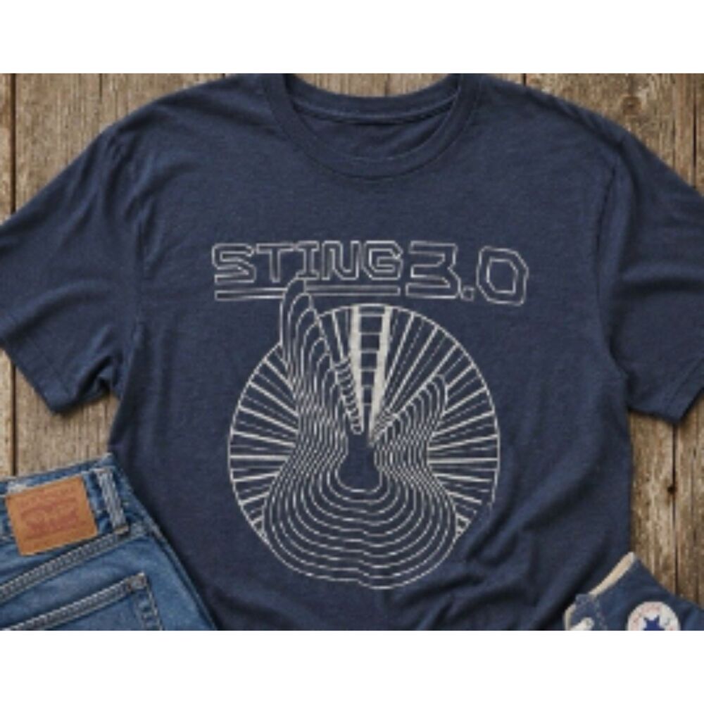 Sting 2024 Concert Tour T-Shirt Double Sided, Black Sz Small Rock Band Artist